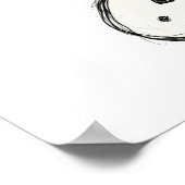 Poster Chien en dalmate dessin simple noir (Coin)