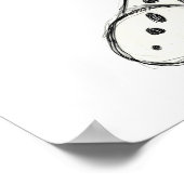 Poster Chien en dalmate dessin simple noir (Coin)