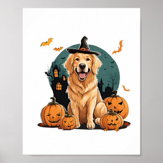 Poster chien en halloween drôle (Devant)