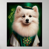 Poster Chien Eskimo américain en Robe du Jour de la Saint (Devant)
