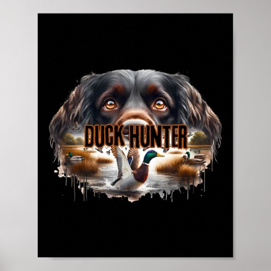 Poster Chien Espagnol Boykin Avec Canards Majards Chasse (Devant)