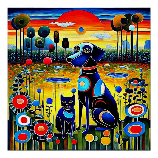 Poster Chien et chat 1 (Devant)