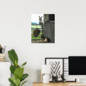 Poster Chien et cheval au ranch à Menton, France (Bureau à domicile)