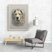 Poster Chien face l beige gris l mosaïque esthétique [BD-