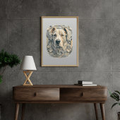Poster Chien face l beige gris l mosaïque esthétique [BD-