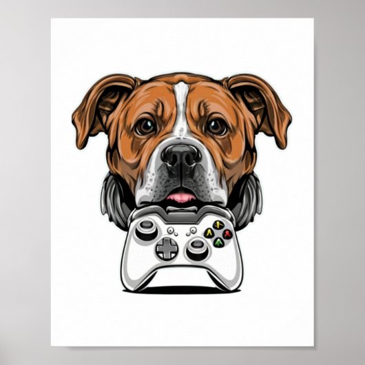 Poster Chien Gamer - Jeu vidéo (Devant)