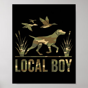 Poster Chien Garçon Local Chien de Chasse Camo Sud Countr