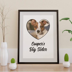 Poster Chien grande soeur personnalisées photo & texte