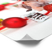 Poster Chien Great Dane Mignon Chapeau de Noël de Santa (Coin)