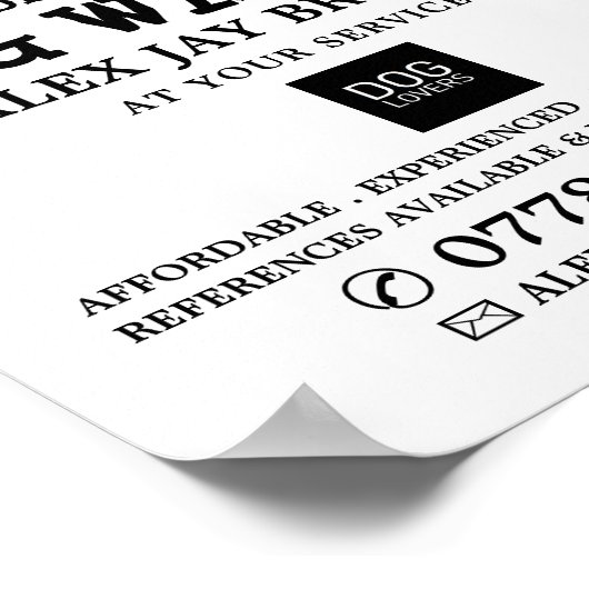 Poster Chien gris avec os, Walker chien publicité (Coin)