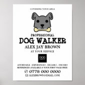 Poster Chien gris avec os, Walker chien publicité (Devant)