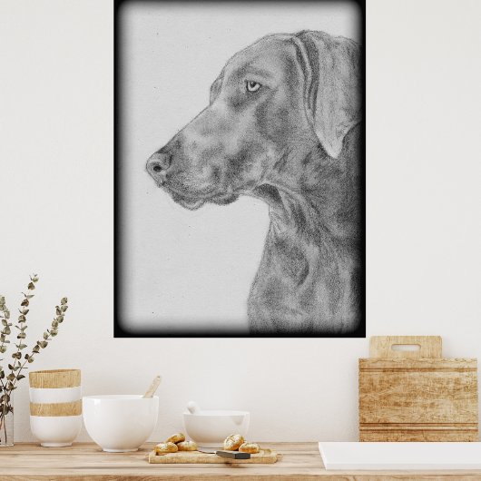 Poster Chien gris Weimaraner (Cuisine)