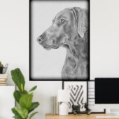 Poster Chien gris Weimaraner (Bureau à domicile)