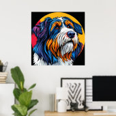 Poster Chien Illustrant une Créativité Vibrante (Bureau à domicile)