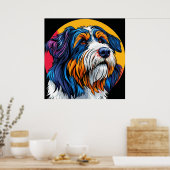 Poster Chien Illustrant une Créativité Vibrante (Cuisine)