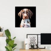 Poster Chien joli illustré (Bureau à domicile)