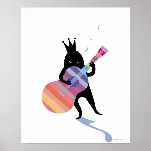 Poster Chien Jouant de la guitare (Devant)