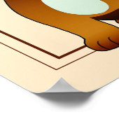 Poster Chien joyeux, brun, assis (Coin)