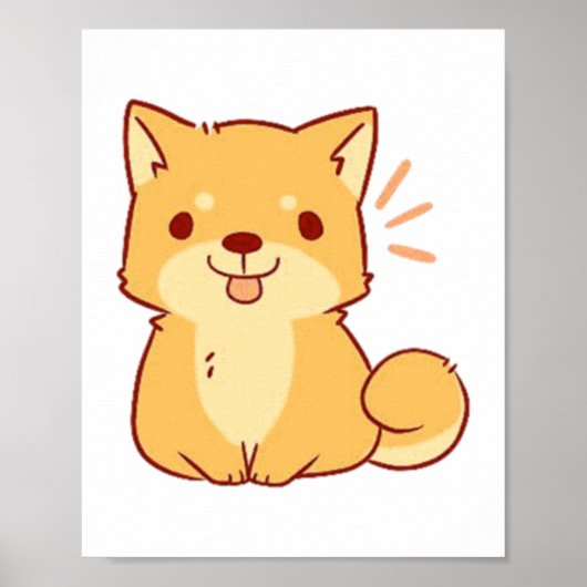 Poster Chien Kawaii Shiba (Devant)