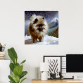 Poster Chien Keeshond (Bureau à domicile)