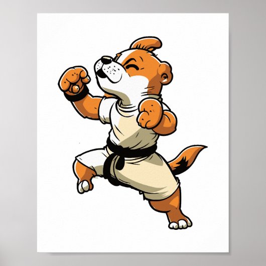 Poster Chien Knows Karate transformé (Devant)