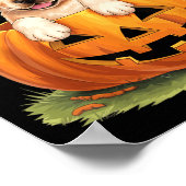 Poster Chien Lab jaune Halloween Citrouille (Coin)