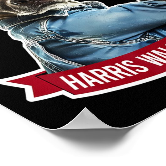 Poster Chien Lady Kamala Harris Tim Walz Élection (Coin)