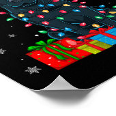 Poster Chien Luminaires de Noël moche Noël Chapeau noir L (Coin)