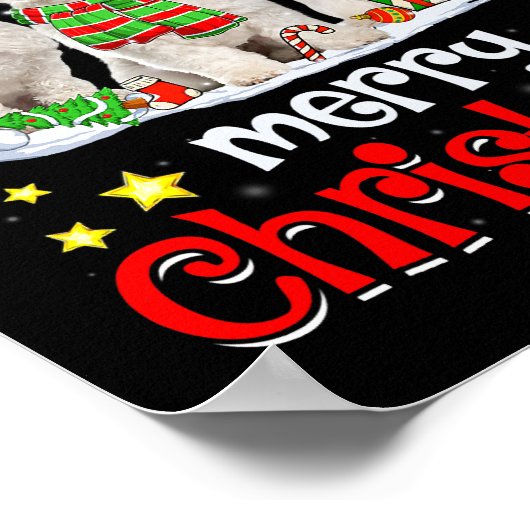 Poster Chien Maltese Joyeux Noël Mignonne Chien Maltais C (Coin)