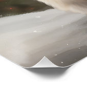 Poster Chien Malti Tzu à Noël de neige (Coin)