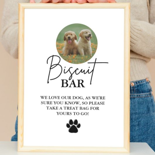 Poster Chien mariage moderne traiter signe biscuit bar en