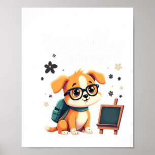 Poster Chien Mignon Avec Cartable Rentree Des Classes Pup