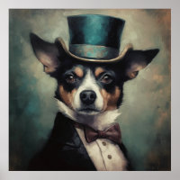 chien mignon portant haut et arc cravate