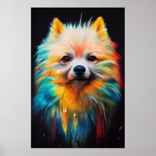 Poster Chien nain allemand spitz animal adorable