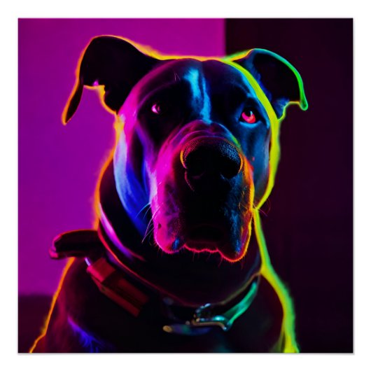 Poster chien néon (Devant)