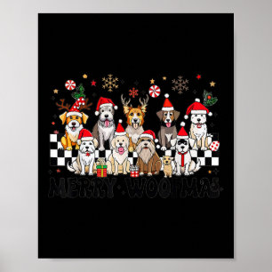 Poster Chien Noël Joyeux Woofmas Amoureux des chiens Nouv