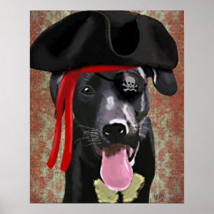 Poster Chien noir de pirate de Labrador