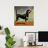 Poster Chien noir et blanc (Bureau à domicile)