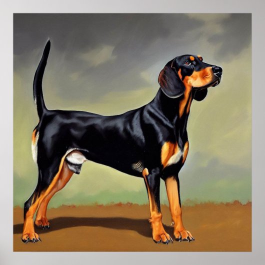 Poster Chien noir et blanc (Devant)