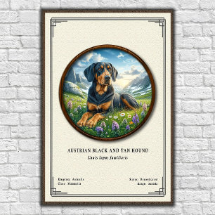 Poster Chien noir et feu autrichien Série de zoologie