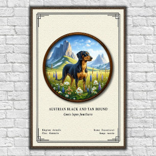 Poster Chien noir et feu autrichien Série de zoologie
