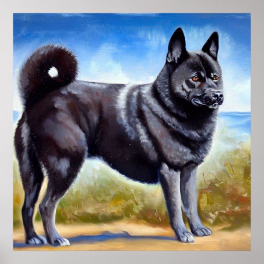 Poster Chien noir norvégien Elkhound (Devant)