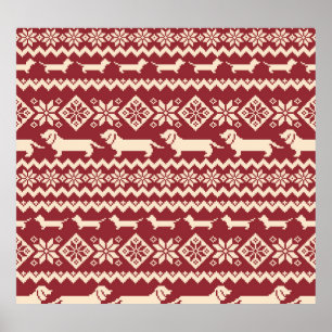 Poster Chien nordique : Motif d'illustrations excentrique