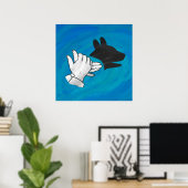 Poster Chien Ombré sur bleu (Bureau à domicile)
