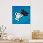 Poster Chien Ombré sur bleu (Cuisine)
