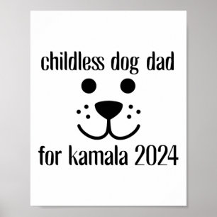 Poster Chien Papa Pour Kamala Harris 2024