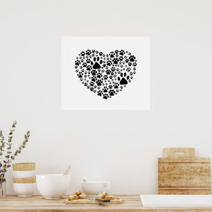 Poster Chien Paws, Chiot Paws, Animal Paws, Coeur, Animal