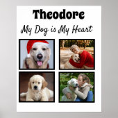 Poster Chien personnalisé quatre photo collage (Devant)