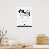 Poster Chien Phalène Noir Et Blanc Avec Nom Du Chien (Cuisine)
