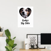 Poster chien photo customisé grande soeur (Bureau à domicile)